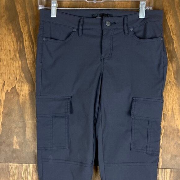 PrAna Womens Pants Gray Mid Rise Cargo Skinny Hiking Wicking Stretch 4 - Picture 2 of 11